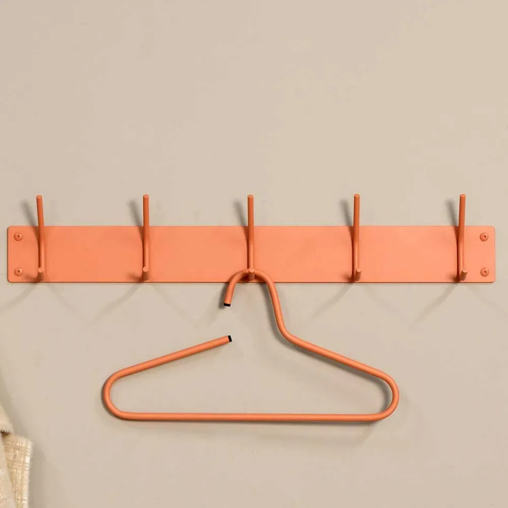 Wohnen Garderoben<Hängegarderobe mit fünf Haken aus Stahl - Lieke