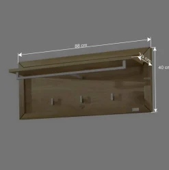 Wohnen Garderoben<Hängegarderobe Natrius aus Wildeiche Massivholz
