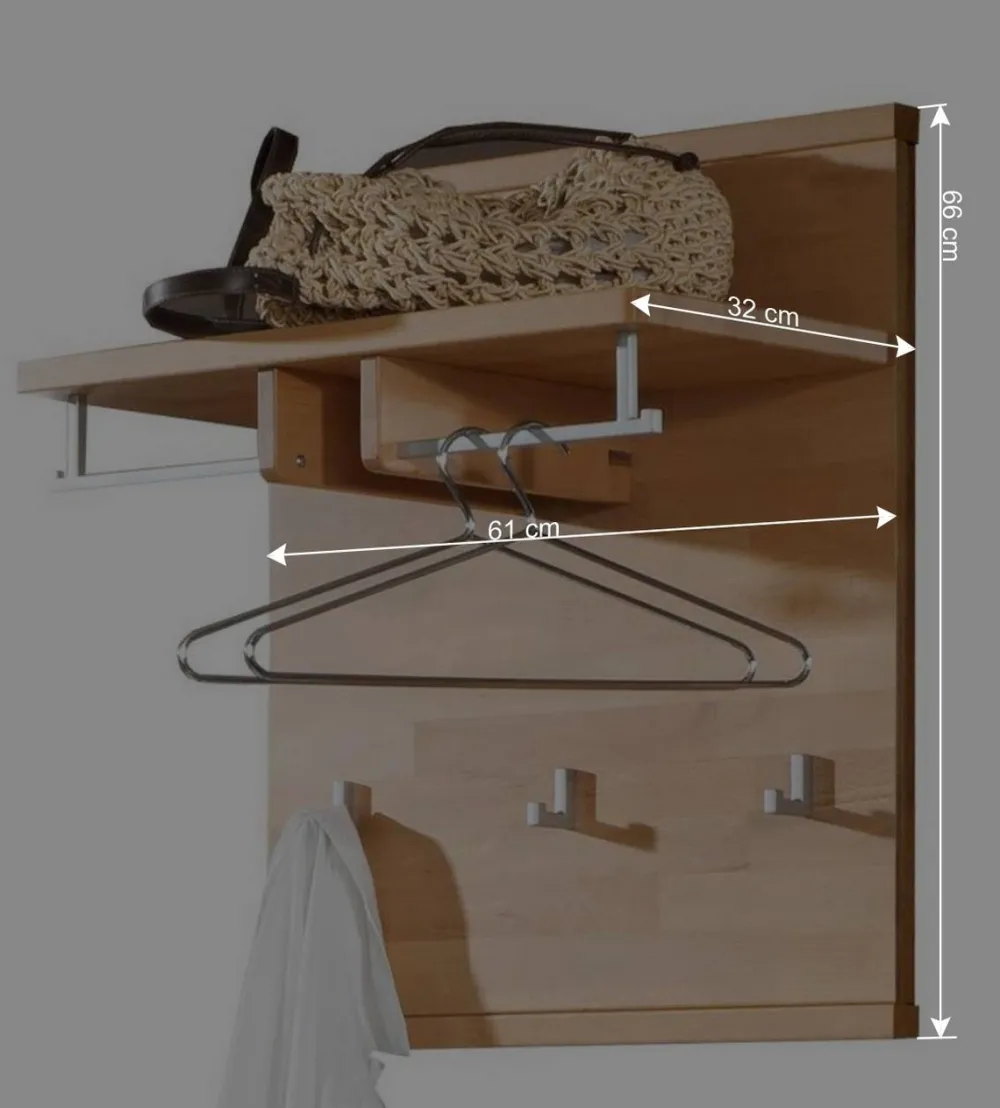 Wohnen Garderoben<Hängegarderobe Wislama mit Hutablage
