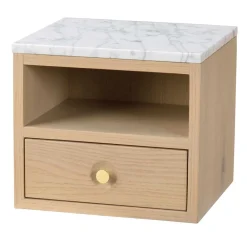 Wohnen Kommoden<Hänge-Nachtkommode in Eiche White Wash - Loppa
