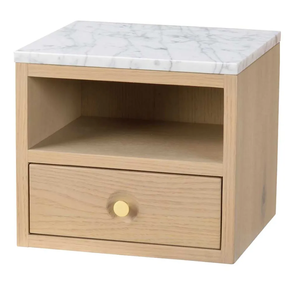 Wohnen Kommoden<Hänge-Nachtkommode in Eiche White Wash - Loppa