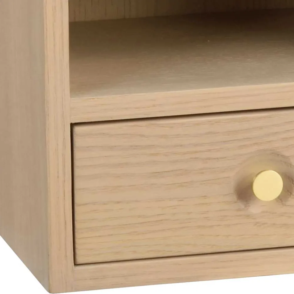Wohnen Kommoden<Hänge-Nachtkommode in Eiche White Wash - Loppa