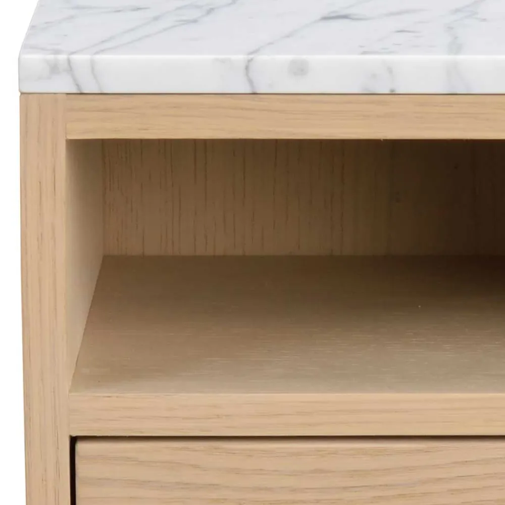 Wohnen Kommoden<Hänge-Nachtkommode in Eiche White Wash - Loppa