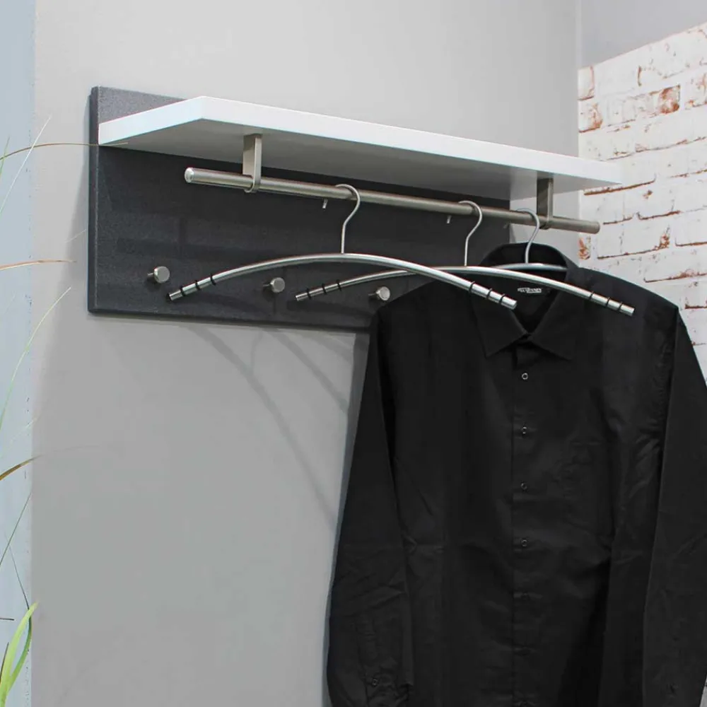 Wohnen Garderoben<Hängende Garderobe Anin in Weiß Grau