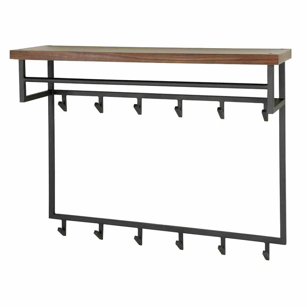 Wohnen Garderoben<Hängende Garderobe mit Ablage aus Nussbaum - Pilamonia