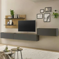 Wohnen Wohnwände<Hängende TV Anbauwand Möbelset - Ahilav (vierteilig)