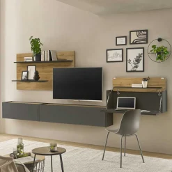 Wohnen Wohnwände<Hängende TV Anbauwand Möbelset - Ahilav (vierteilig)