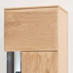 Wohnen Schränke<Hängende Vitrine in Eiche Bianco teilmassiv Pontros 1-türig