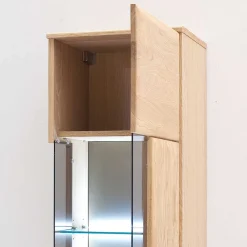 Wohnen Schränke<Hängende Vitrine in Eiche Bianco teilmassiv Pontros 1-türig