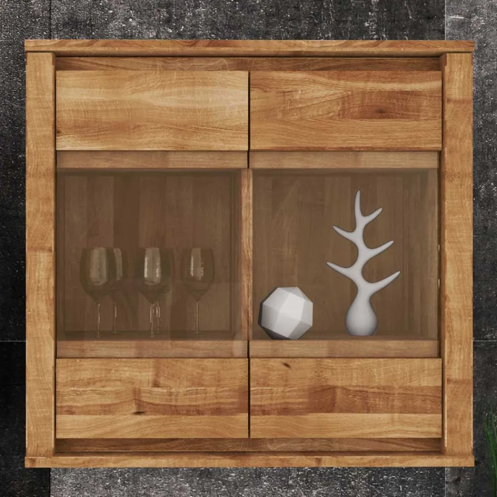 Wohnen Vitrinen<Hängende Vitrine Nadalia aus Wildeiche Massivholz