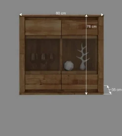 Wohnen Vitrinen<Hängende Vitrine Nadalia aus Wildeiche Massivholz