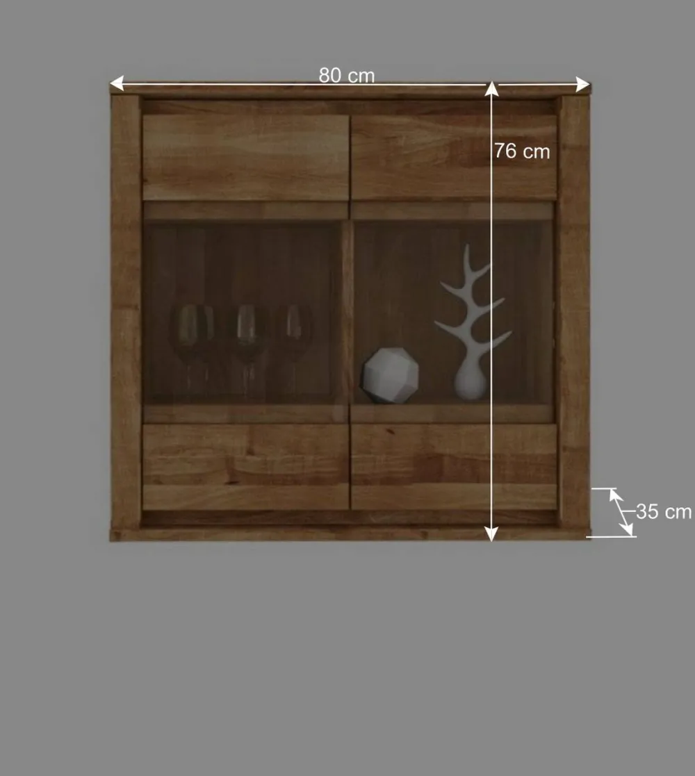 Wohnen Vitrinen<Hängende Vitrine Nadalia aus Wildeiche Massivholz