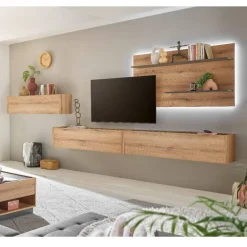 Wohnen Wohnwände<Hängende Wohnwand modern - Colomania (vierteilig)