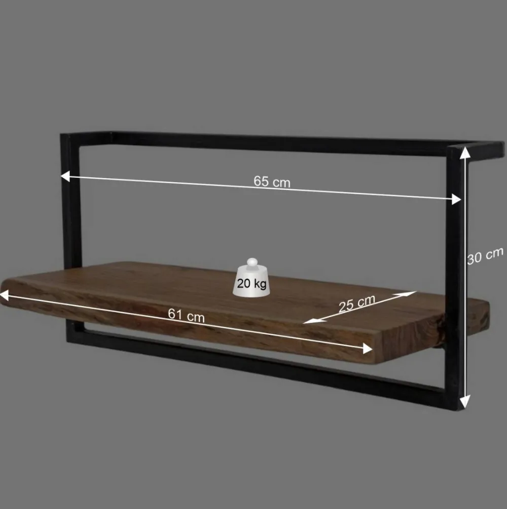 Wohnen Regale<Hängendes Design Regal aus Holz & Stahl - Wenilema