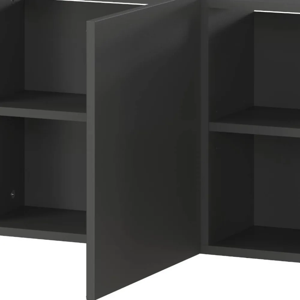 Wohnen Tv & Hifi-Möbel|Lowboards<Hängendes TV Element in Dunkelgrau - Jeveda