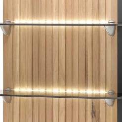Wohnen Regale<Hängepaneel mit zwei Glasböden & LED Licht - Cruzca
