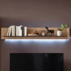 Wohnen Regale<Hängeregal Vernella aus Eiche Bianco