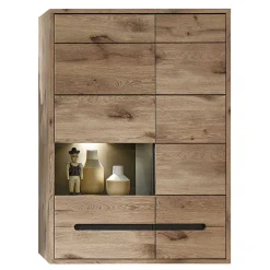 Wohnen Vitrinen<Hängeschrank mit Glas in Wildeiche NB - Zelio