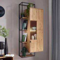Wohnen Schränke<Hängeschrank mit Regal aus Wildeiche - Varzado