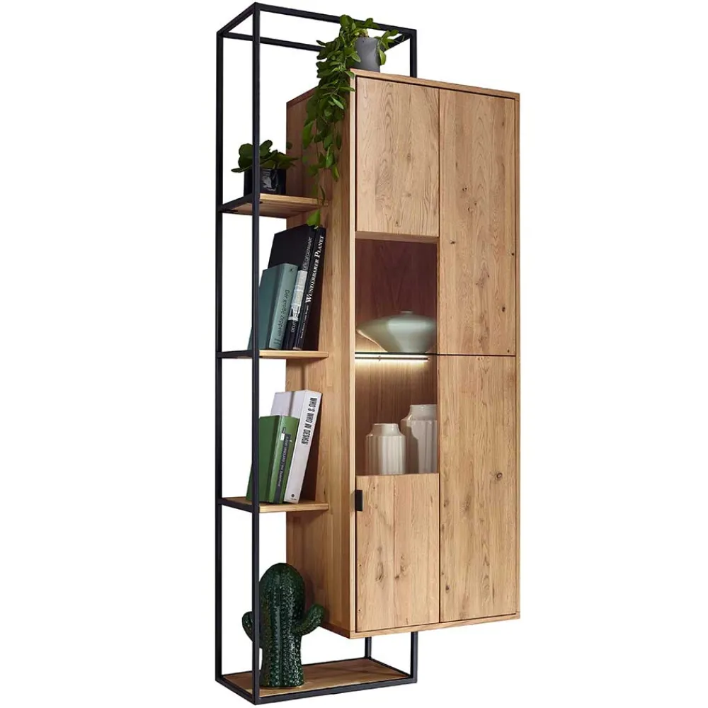 Wohnen Schränke<Hängeschrank mit Regal aus Wildeiche - Varzado