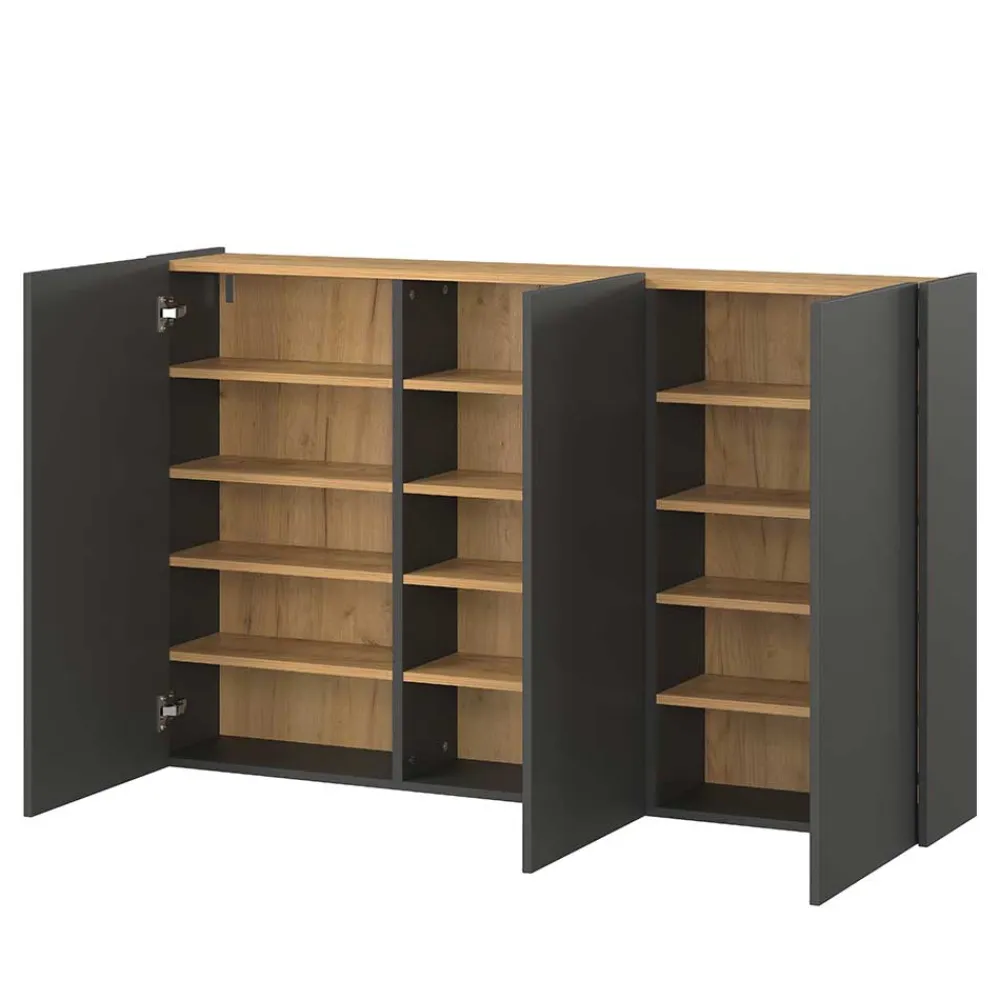 Wohnen Garderoben<Hänge-Schuhschrank & Rundspiegel Set - Calisian (zweiteilig)
