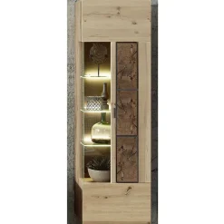 Wohnen Vitrinen<Hängevitrine in Wildeiche Holzoptik - Iniaco