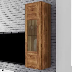 Wohnen Vitrinen<Hängevitrine Vaskov aus Wildeiche Massivholz