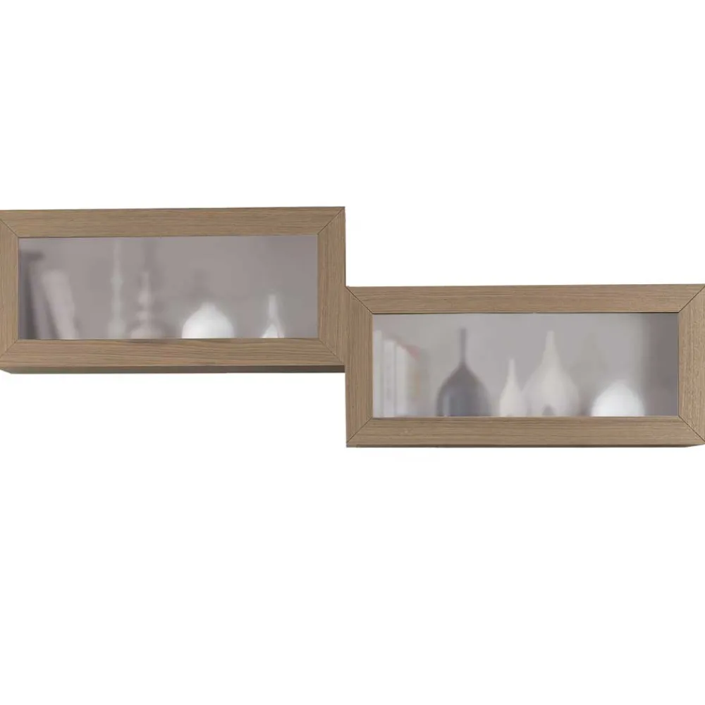 Wohnen Vitrinen<Hängevitrinen in Esche Dunkel - Lacruzira (2er Set)