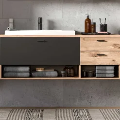 Wohnen Schränke<Hänge-Waschbeckenschrank mit Aufsatzbecken - Steikun