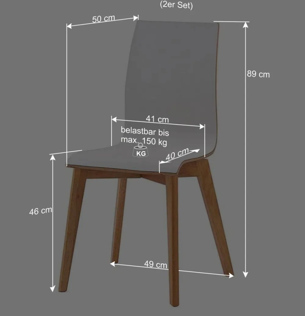 Wohnen Stühle<Hochdrucklaminat Stuhl in Weiß - Sonda (2er Set)