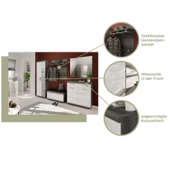 Wohnen Garderoben<Hochglanz Flurmäbel Kombination - Nancys (fünfteilig)