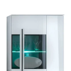 Wohnen Highboards|Vitrinen<Hochglanz Highboard Jetongos in Weiß Glas