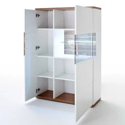 Wohnen Highboards<Hochglanz Highbord in Weiß - Icadro