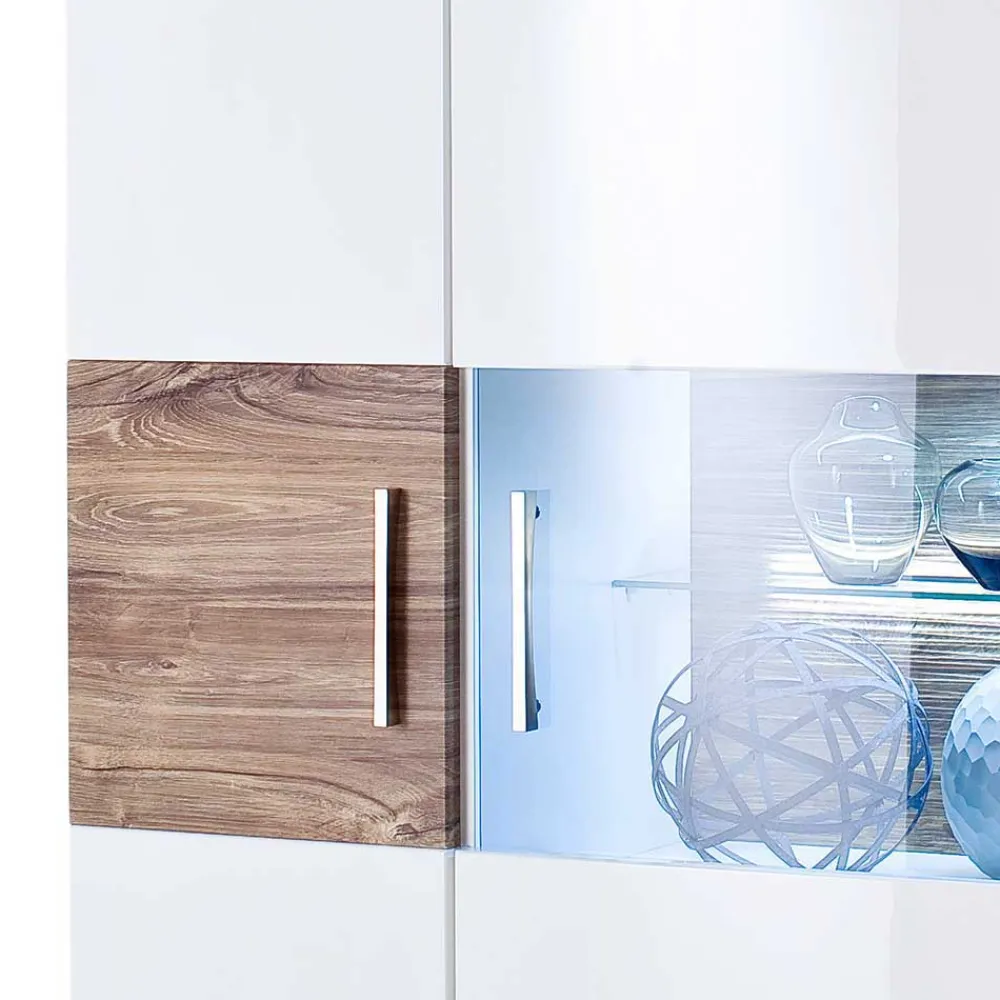 Wohnen Highboards<Hochglanz Highbord in Weiß - Icadro