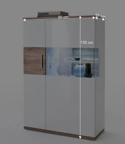 Wohnen Highboards<Hochglanz Highbord in Weiß - Icadro