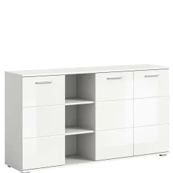 Wohnen Sideboards<Hochglanz Kommode in Weiß mit drei Türen - Rugova