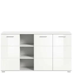 Wohnen Sideboards<Hochglanz Kommode in Weiß mit drei Türen - Rugova