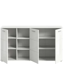 Wohnen Sideboards<Hochglanz Kommode in Weiß mit drei Türen - Rugova