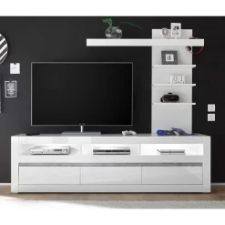 Wohnen Tv & Hifi-Möbel|Lowboards<Hochglanz Lowboard fürs TV in Weiß Mextra mit 3 Schubladen