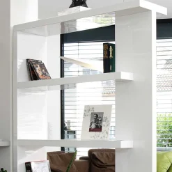 Wohnen Regale<Hochglanz Raumteiler Design Regal in Weiß - Jasmon