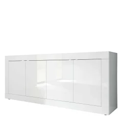 Wohnen Sideboards<Hochglanz Sideboard in Weiß 4-türig - Sogno
