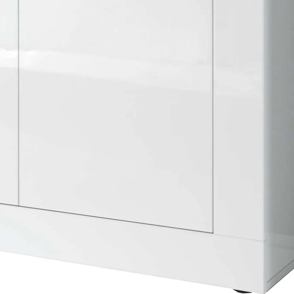 Wohnen Sideboards<Hochglanz Sideboard in Weiß 4-türig - Sogno