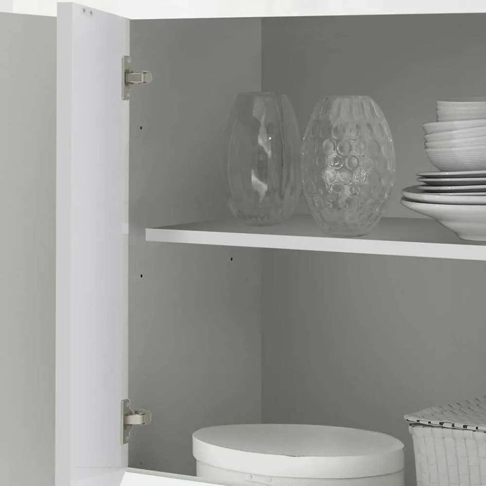 Wohnen Sideboards<Hochglanz Sideboard in Weiß 4-türig - Sogno