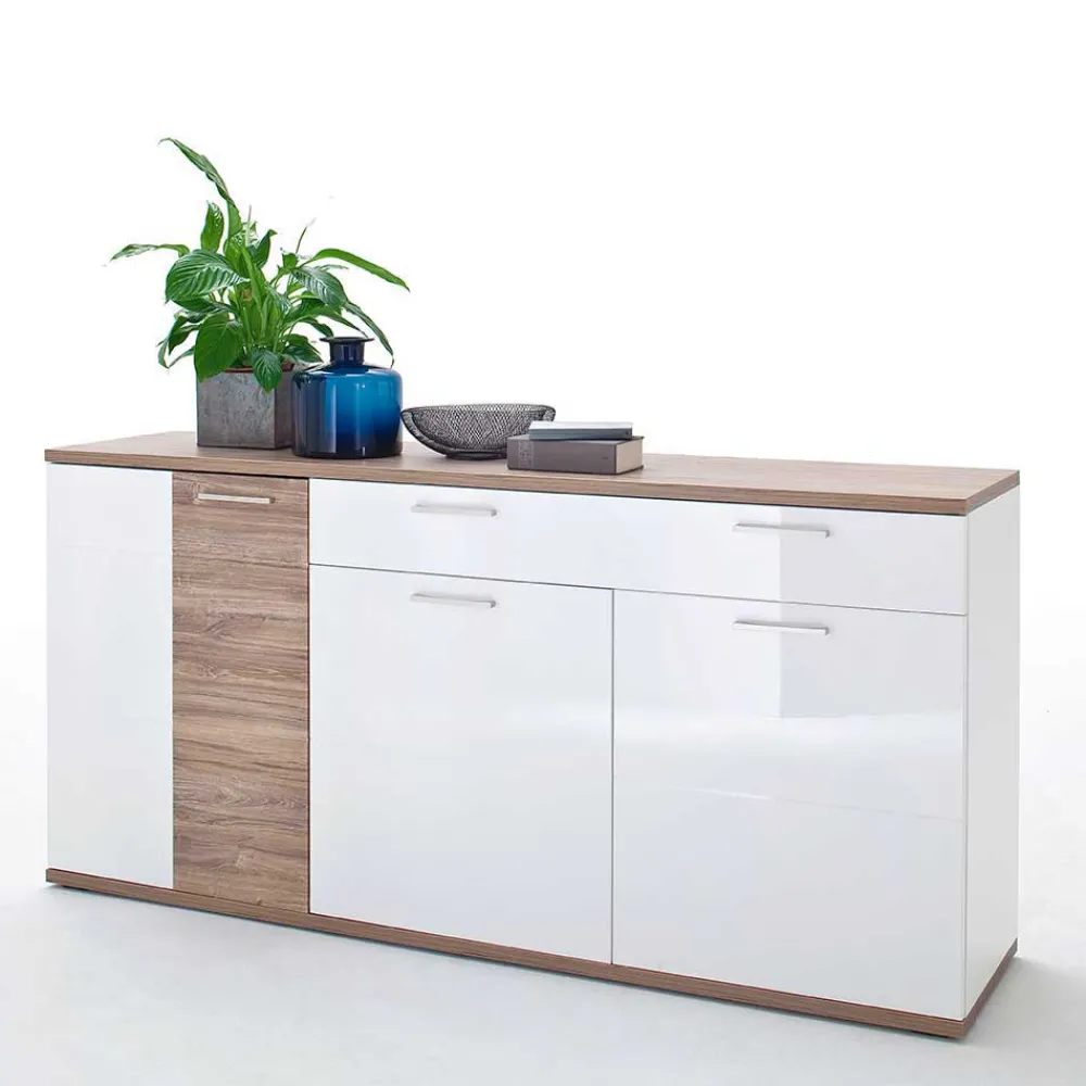 Wohnen Sideboards<Hochglanz Sideboard in Weiß - Icadro