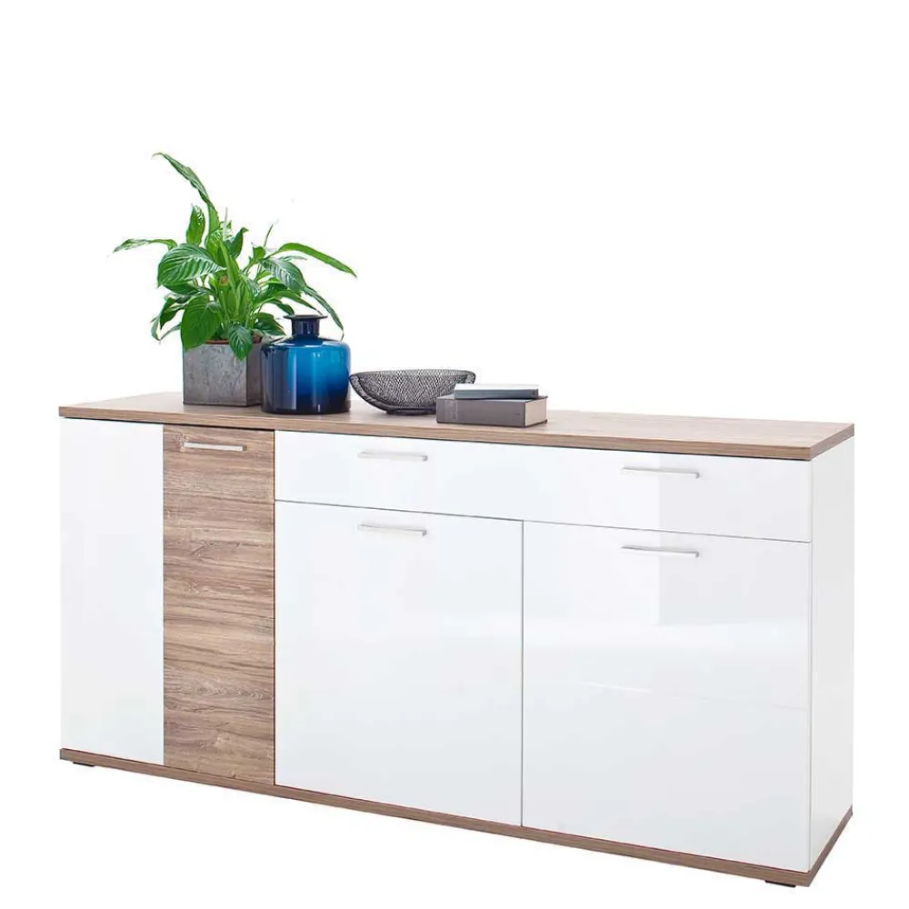 Wohnen Sideboards<Hochglanz Sideboard in Weiß - Icadro