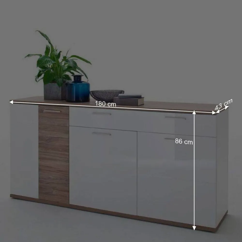Wohnen Sideboards<Hochglanz Sideboard in Weiß - Icadro