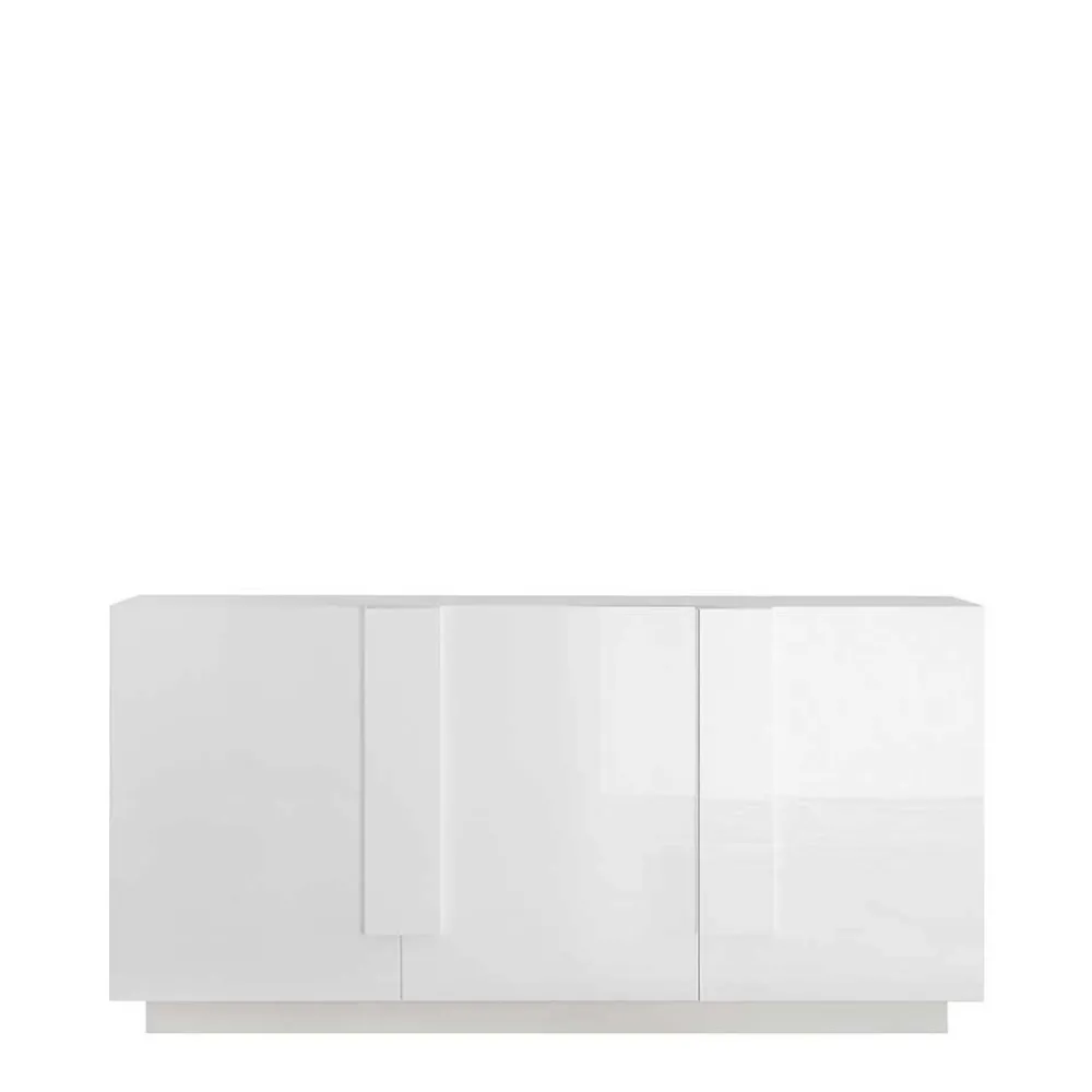 Wohnen Sideboards<Hochglanz Sideboard mit 3 Türen in Weiß - Kerym