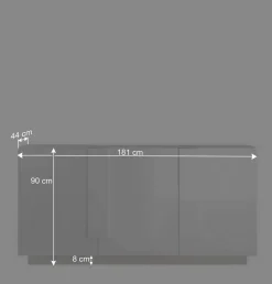Wohnen Sideboards<Hochglanz Sideboard mit 3 Türen in Weiß - Kerym