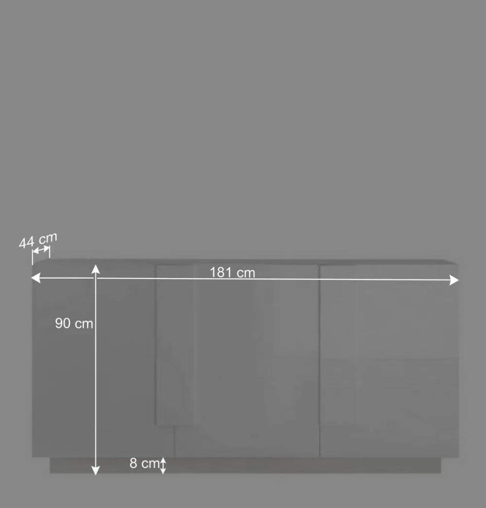 Wohnen Sideboards<Hochglanz Sideboard mit 3 Türen in Weiß - Kerym