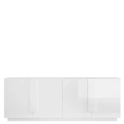 Wohnen Sideboards<Hochglanz Sideboard mit 4 Türen in Weiß - Kerym